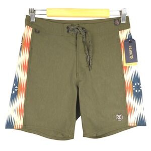 Roark Mens Snake River Trunk 17" Board Shorts Dark Military Aztec Size 28‎
